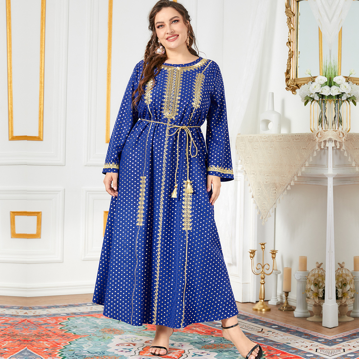 Embroidery large yard national style city dress for women