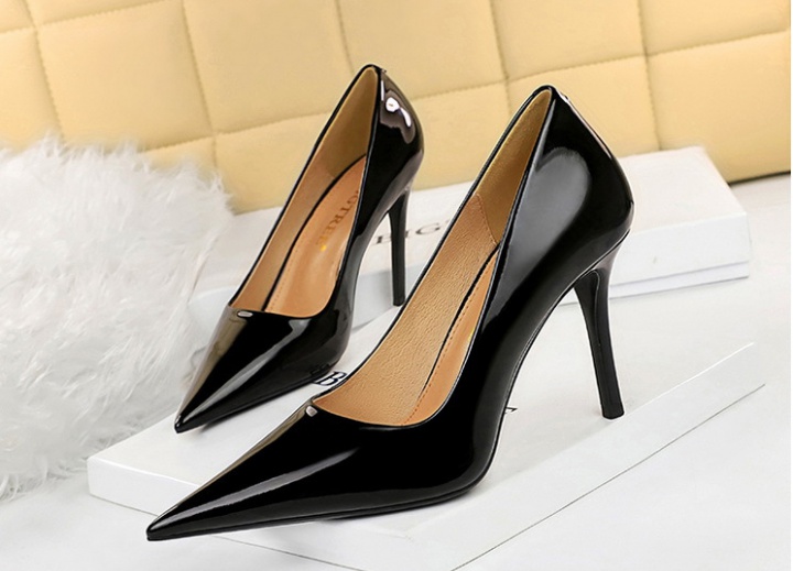All-match simple high-heeled shoes patent leather shoes