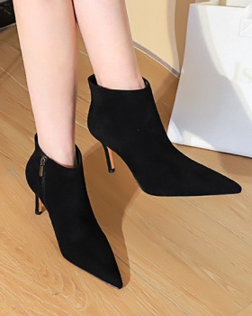 High-heeled slim nightclub pointed fashion sexy ankle boots