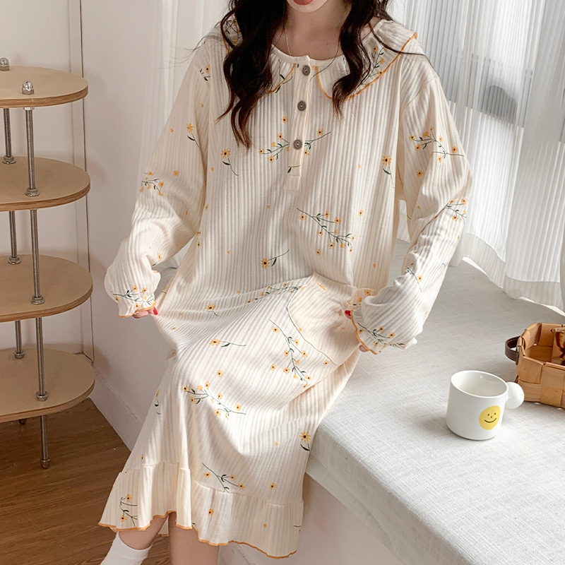 Homewear fresh night dress thermal pajamas for women
