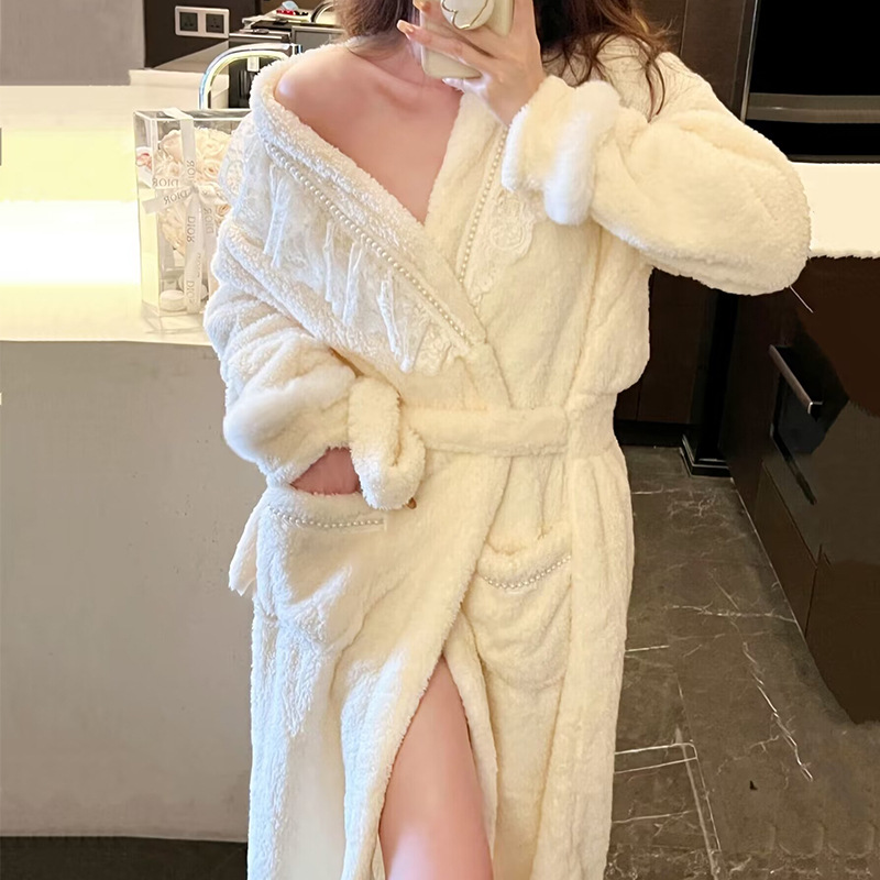 Autumn and winter pajamas simple nightgown for women