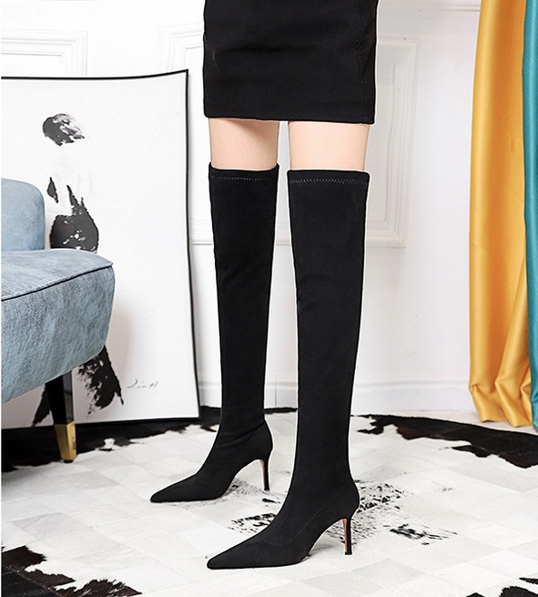 European style stilettos broadcloth thigh boots