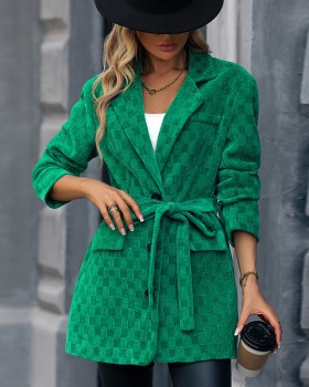 Temperament European style business suit green coat