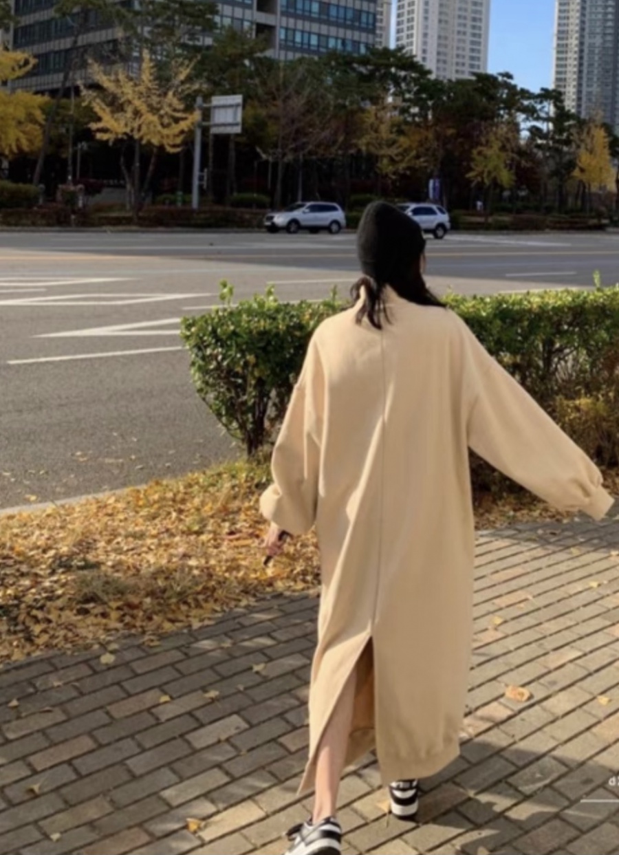 Korean style simple dress Casual big hoodie for women