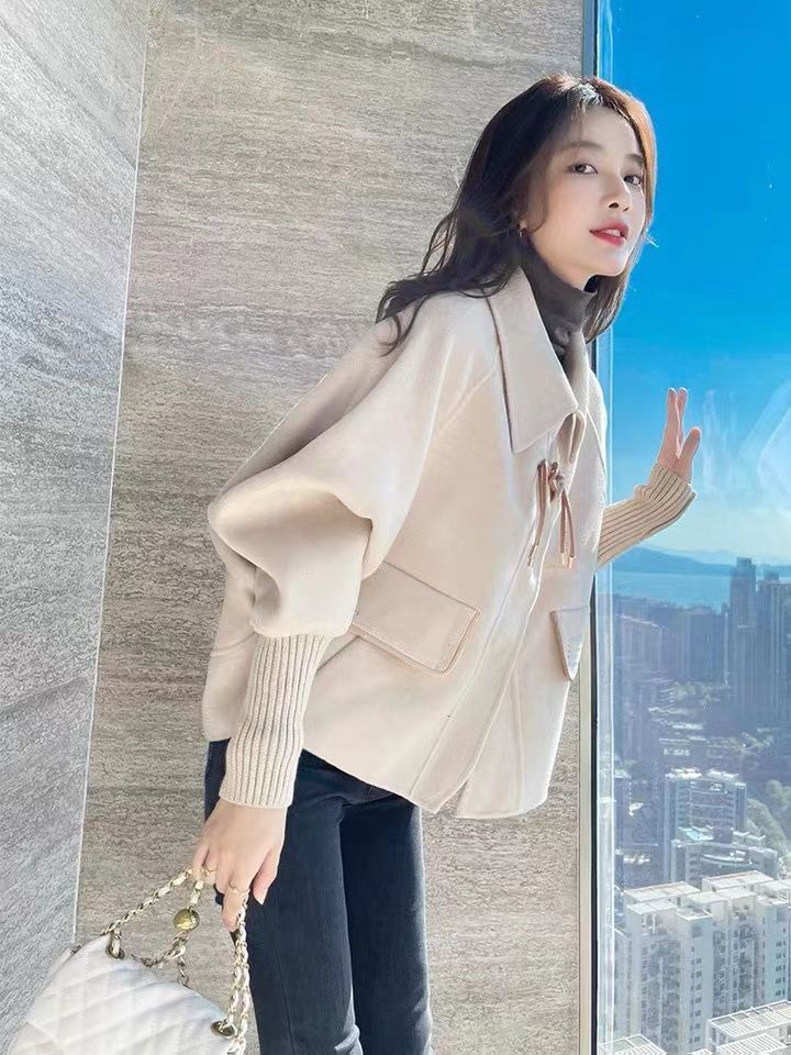 Korean style fashion coat all-match woolen woolen coat