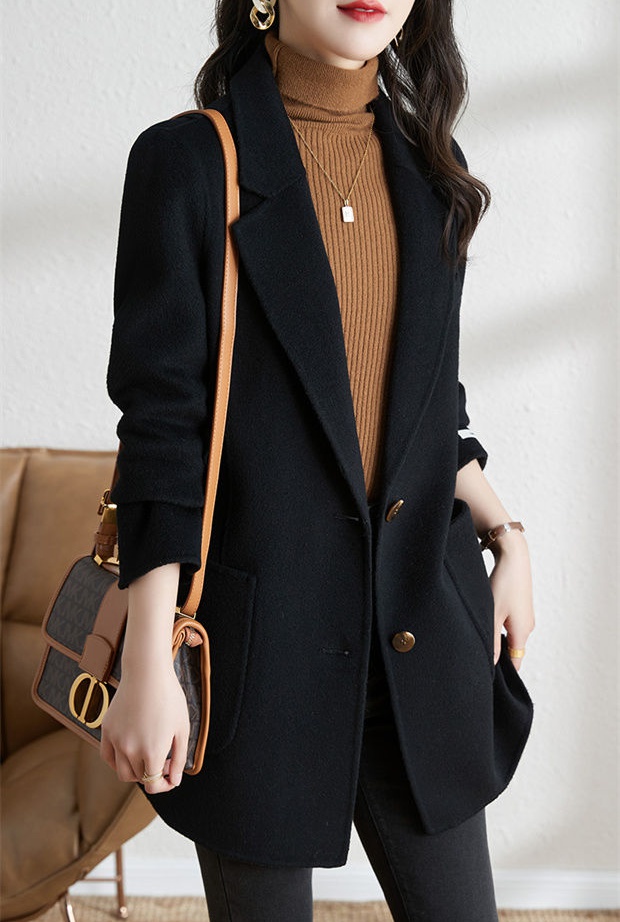 Long frenum business suit woolen woolen coat for women