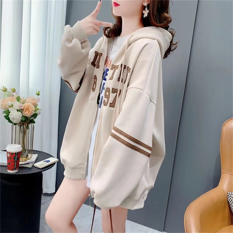Thick lazy tops hooded cardigan for women