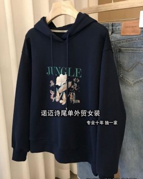 Autumn and winter pure cotton printing hoodie for women