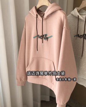Pure cotton thick hoodie autumn and winter tops for women