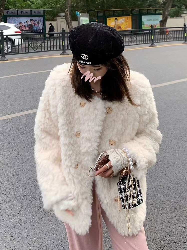Elmo thick coat slim winter fur coat for women