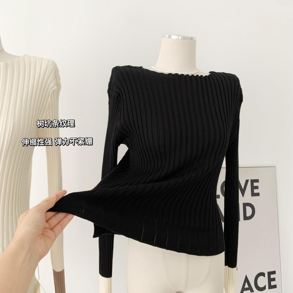 Long sleeve bottoming shirt France style tops for women