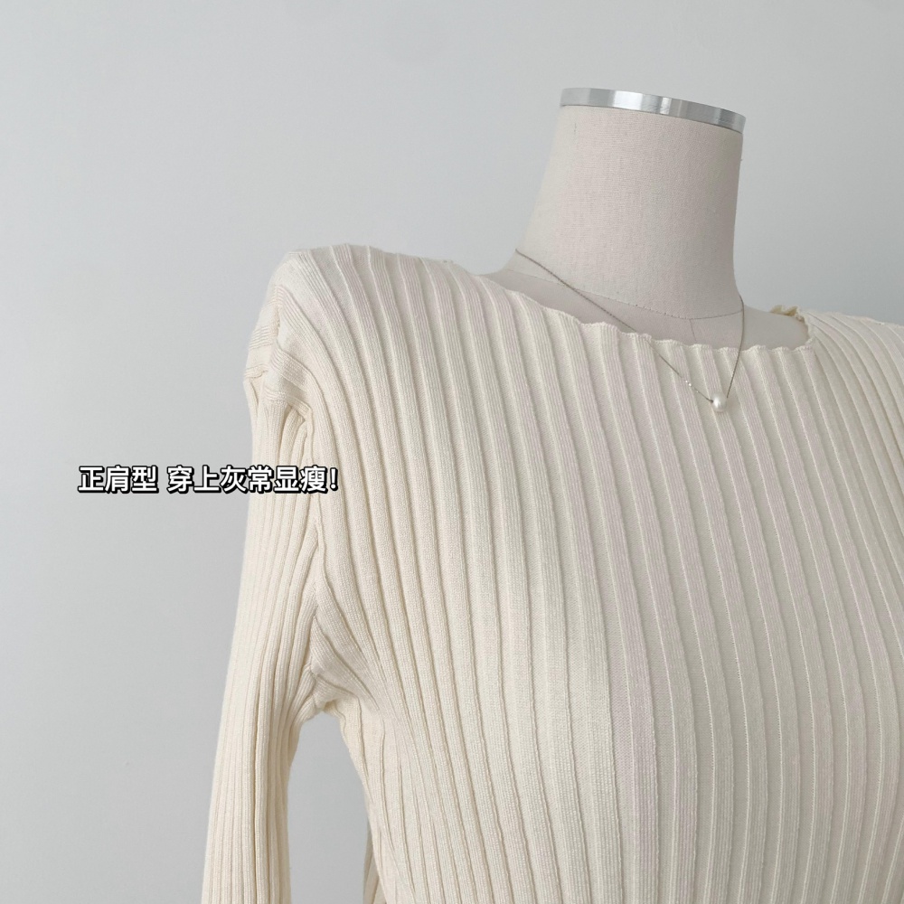Long sleeve bottoming shirt France style tops for women