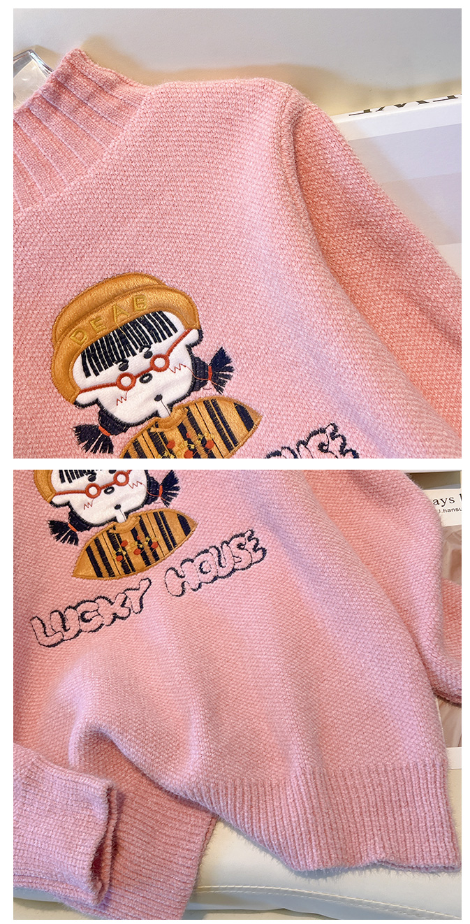 Autumn and winter cartoon pullover sweater for women