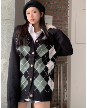 Quilted sweater autumn and winter cardigan for women