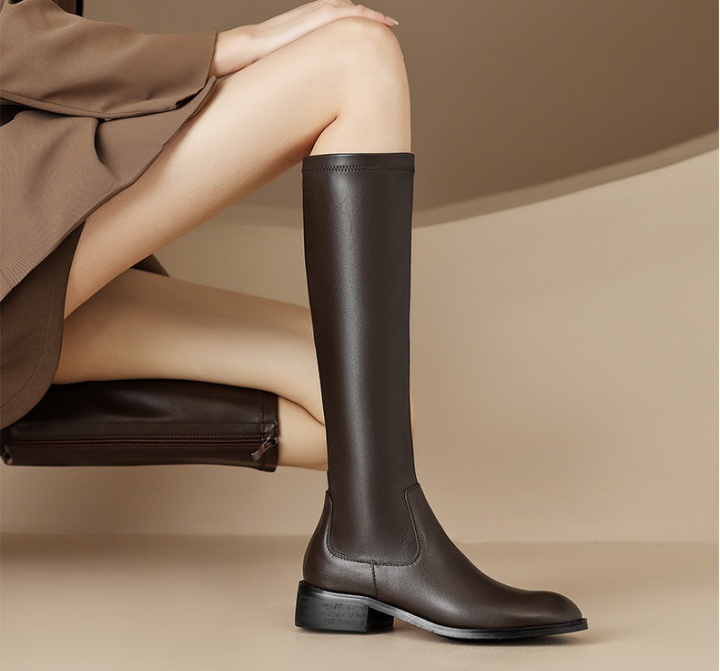 Not exceed knee thigh boots middle-heel boots