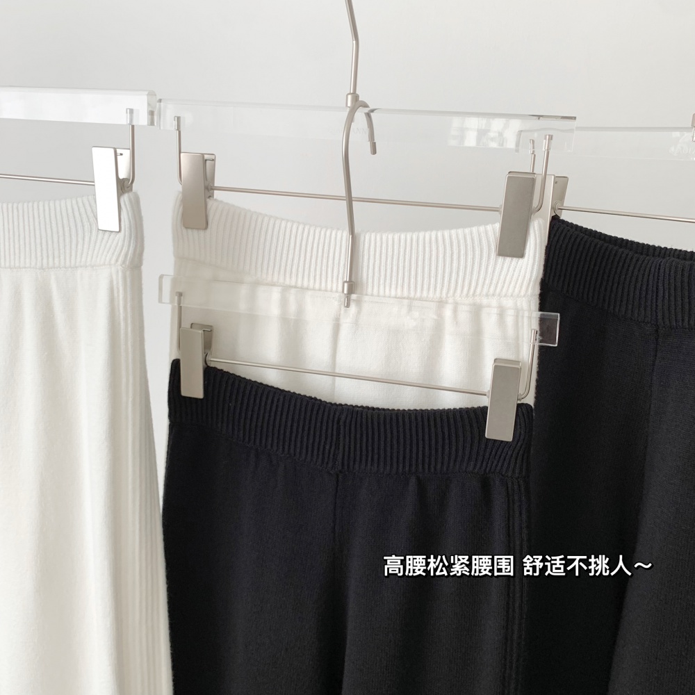 Knitted show high straight pants long pants for women