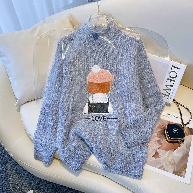 Thick cartoon autumn and winter sweater for women