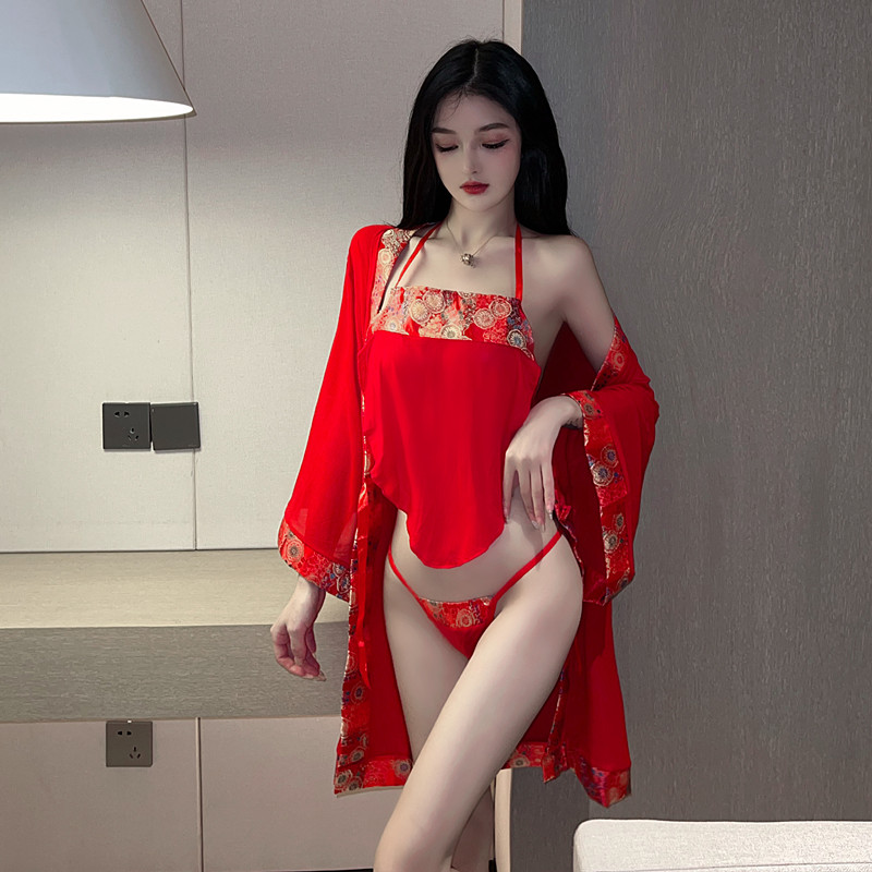 Court style fashion bellyband red T-back for women