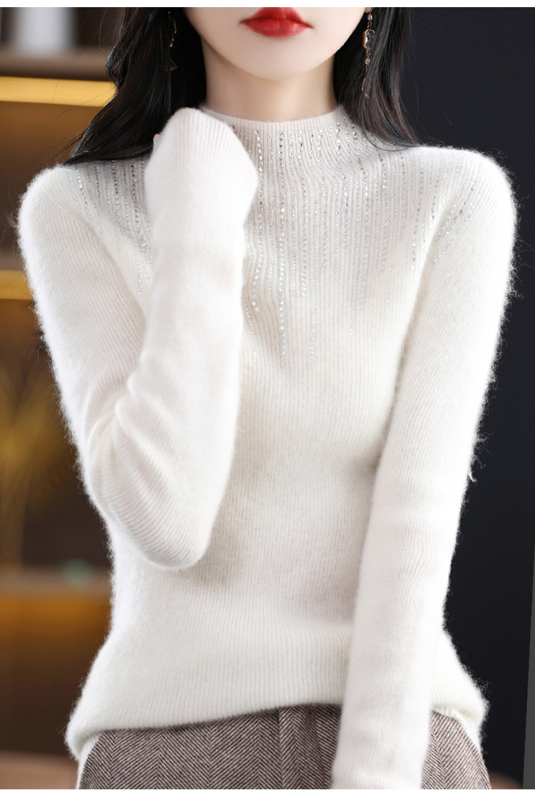 Wool loose pullover sweater fleece knitted tops for women