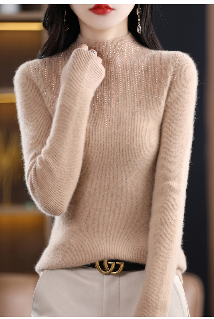 Wool loose pullover sweater fleece knitted tops for women