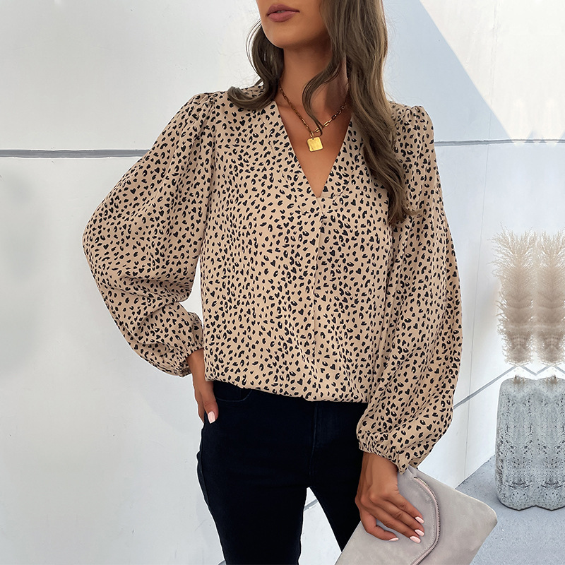 Fashion leopard European style shirt for women