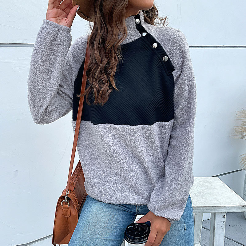 European style long sleeve plus velvet hoodie for women