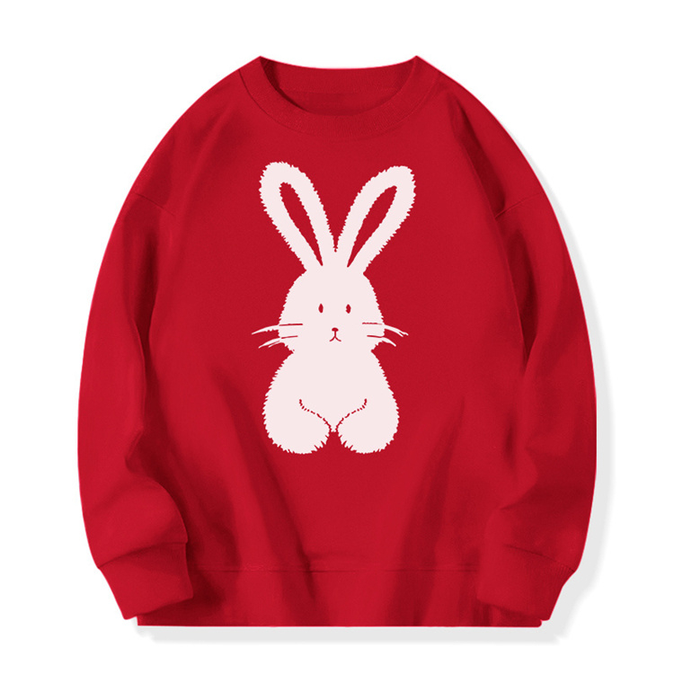 Rabbit big red autumn and winter hoodie