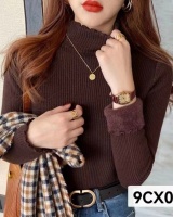 Western style plus velvet sweater for women