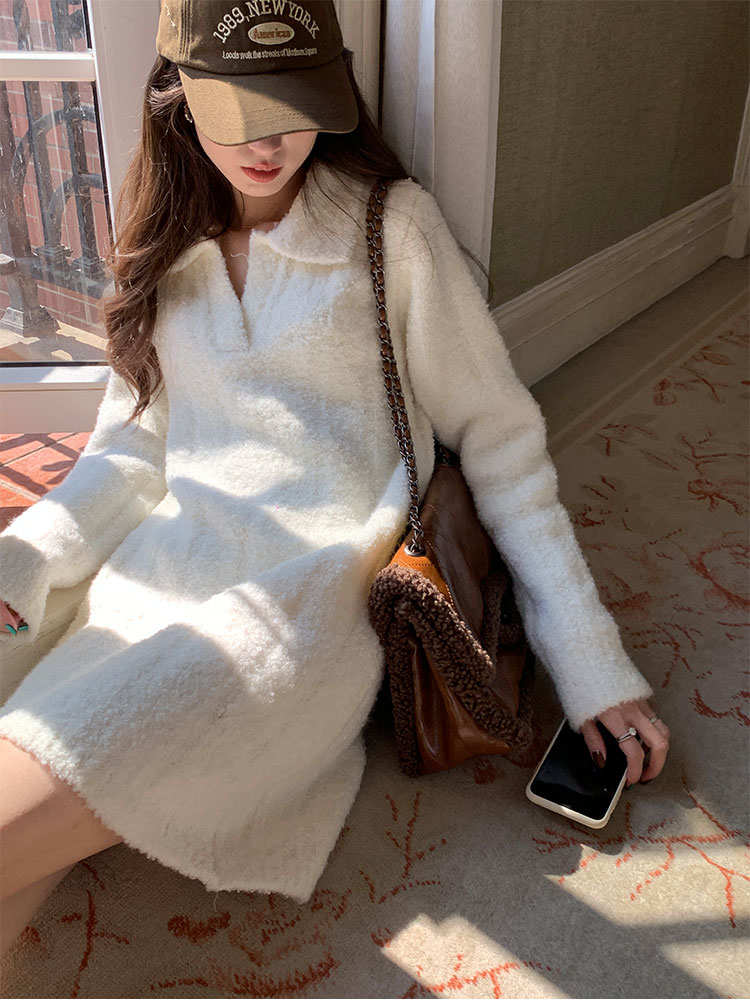Knitted dress Korean style sweater dress for women