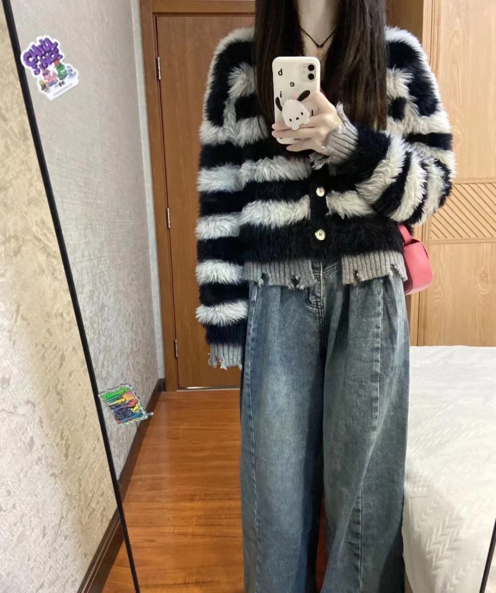 Loose thick coat imitation of mink velvet sweater