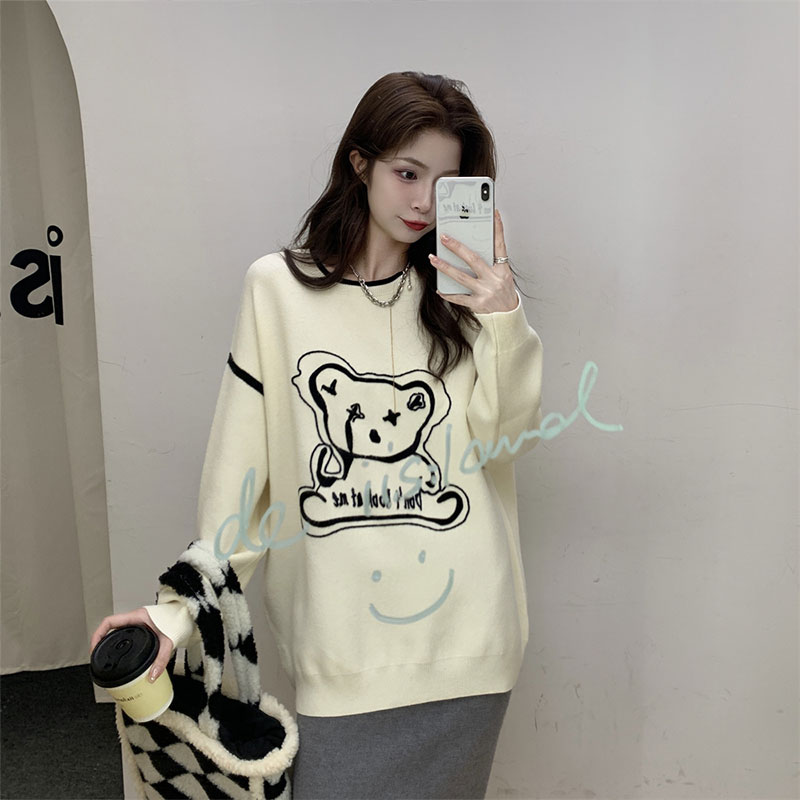 Pullover long sleeve tops cubs round neck hoodie for women