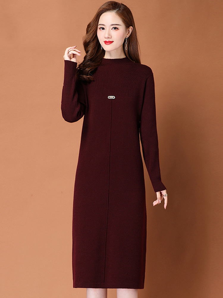 Spring dress exceed knee sweater for women