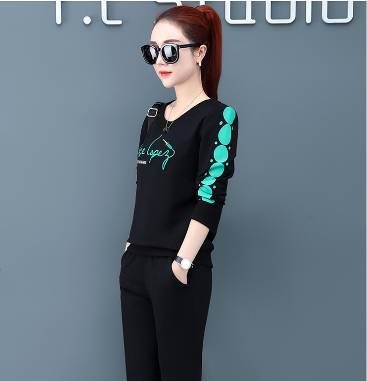 Large yard Korean style sportswear Casual hoodie 2pcs set for women