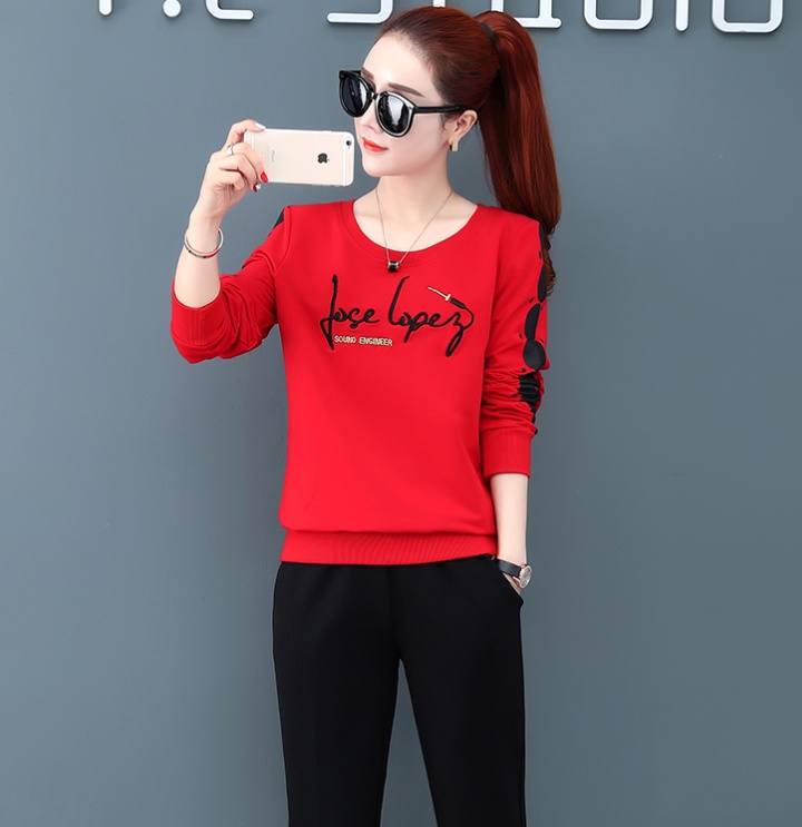 Large yard Korean style sportswear Casual hoodie 2pcs set for women