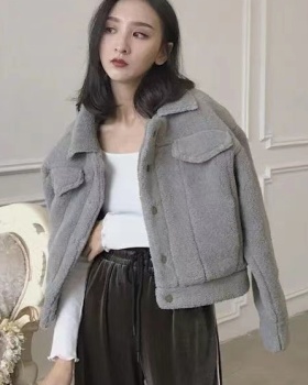 Slim loose coat winter velvet jacket cardigan for women