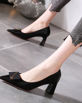 Spring and autumn high-heeled shoes middle-heel shoes