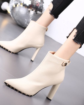 Plus velvet high-heeled shoes martin boots for women