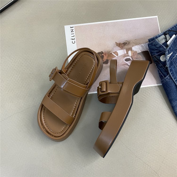 Korean style thick crust sandals Casual student shoes for women
