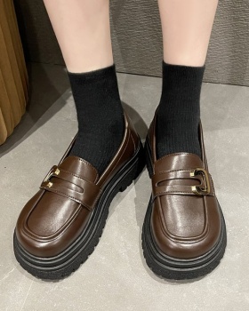 Student British style shoes small thick crust leather shoes