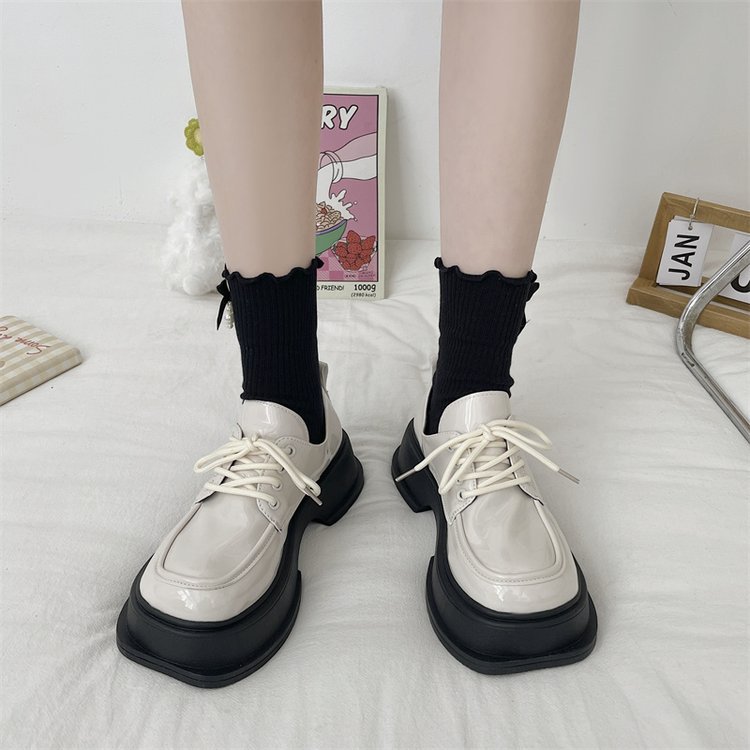 Patent leather shoes small leather shoes for women