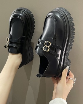 Student leather shoes thick crust shoes for women