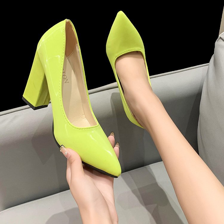 Low European style high-heeled shoes thick shoes for women