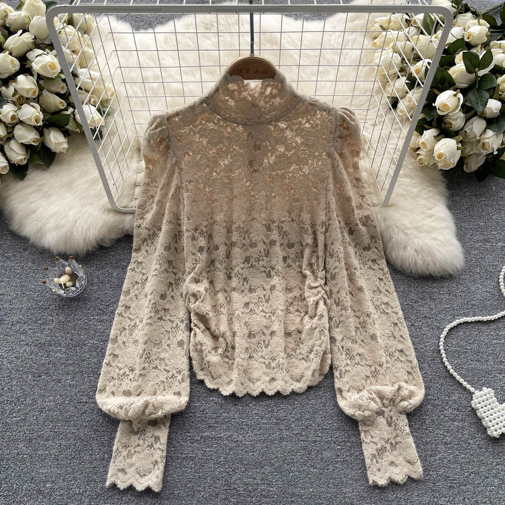 Lace tops Korean style shirts for women