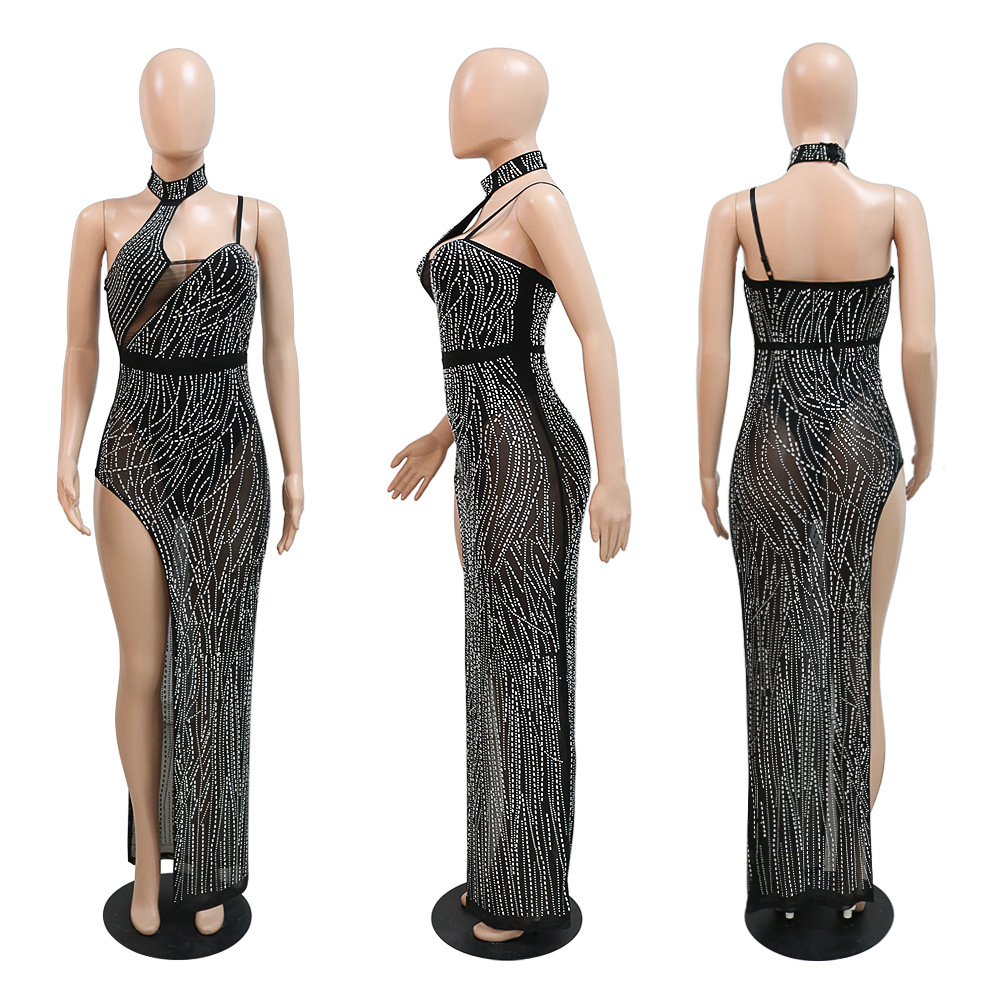 Rhinestone formal dress perspective dress for women