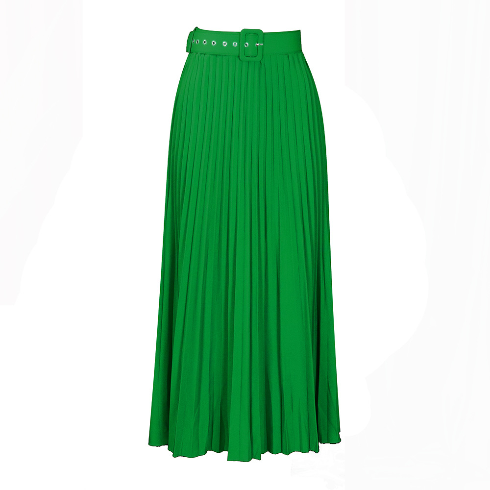 European style long high waist crimp skirt for women