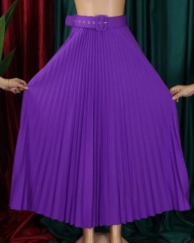European style long high waist crimp skirt for women