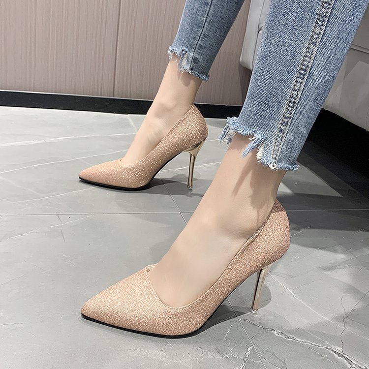 Fine-root high-heeled shoes pointed shoes for women