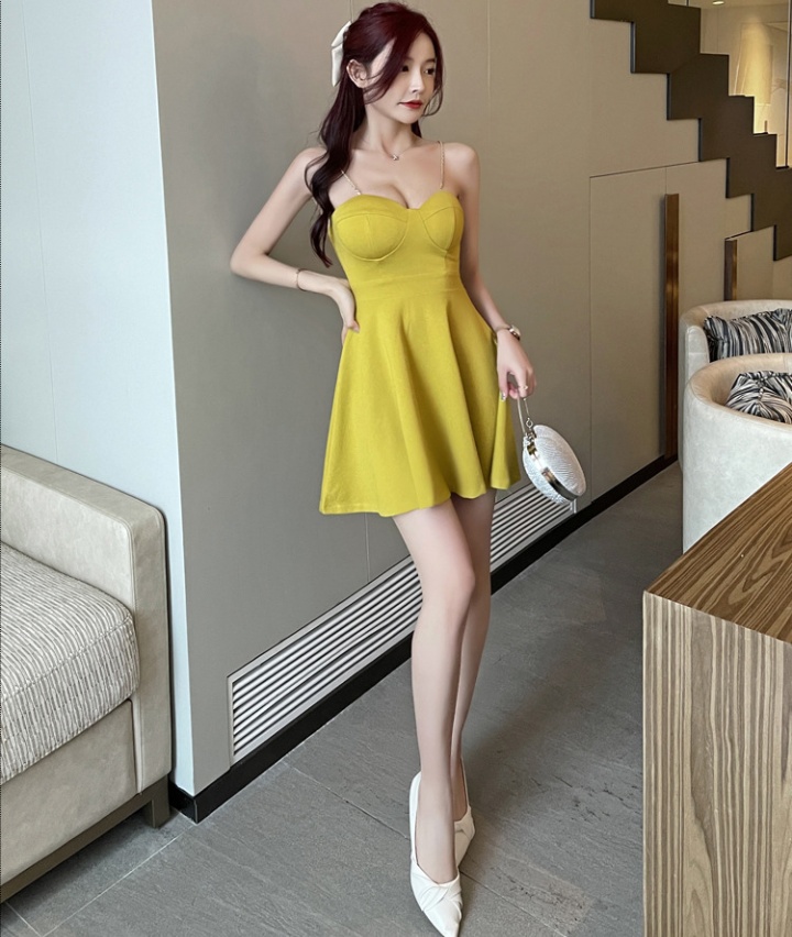 Low-cut sling T-back annual meeting sexy formal dress