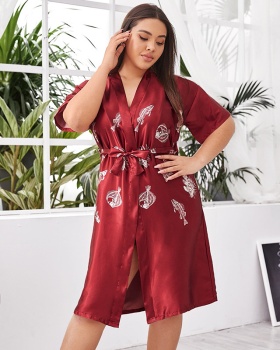 Homewear silk sexy pajamas summer ice silk nightgown
