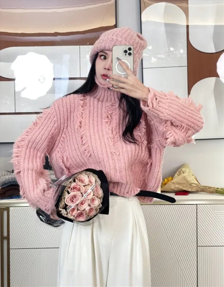 Spring and autumn fashion loose all-match tassels sweater